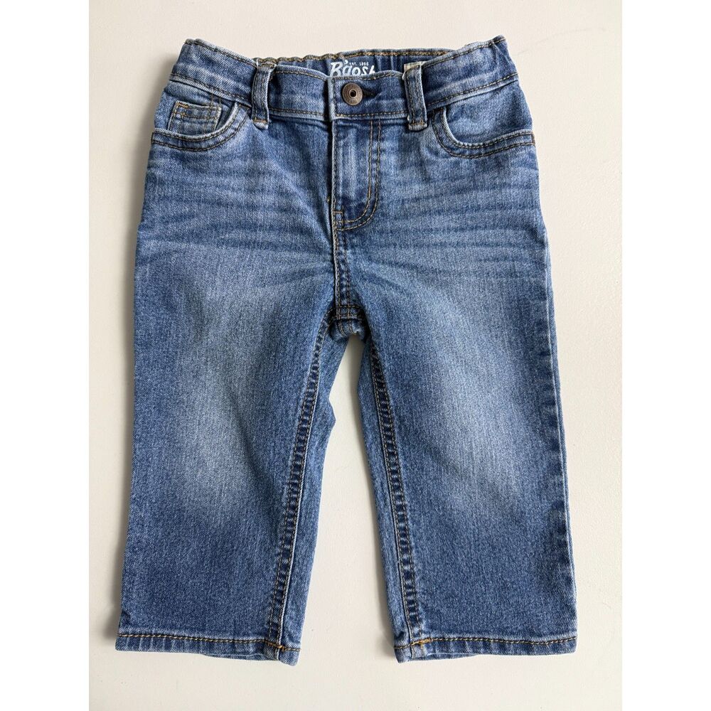 OshKosh B'gosh Denim Baby Blue Jeans Adjustable Waist Size 12 Months 12M